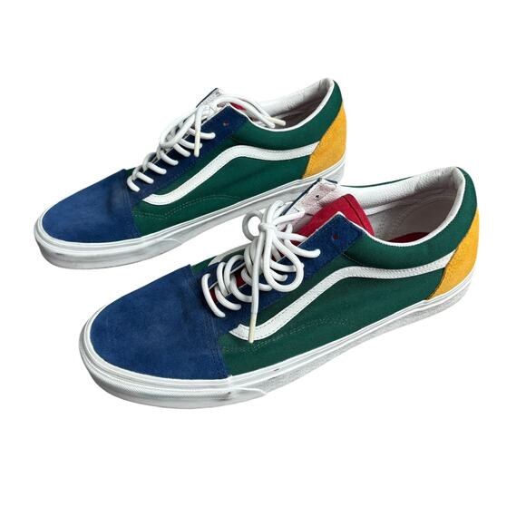 Vans Old Skool Low Top Sneakers Men's 13 Suede Multi Color Block - Picture 1 of 6